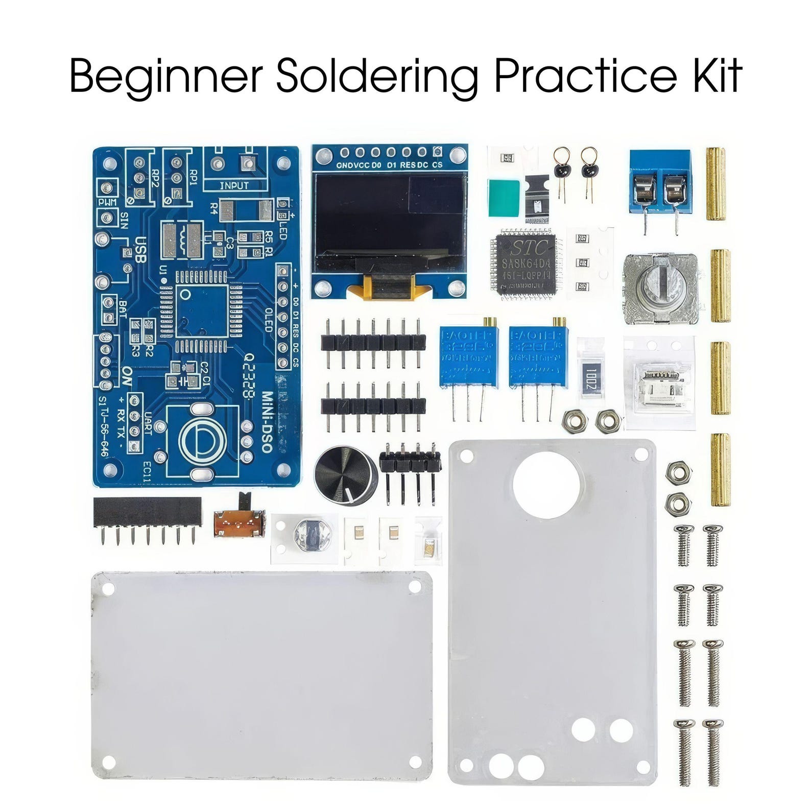 DIY Mini Digital Oscilloscope Kit (STC8K8A) | OLED Waveform Learning ...