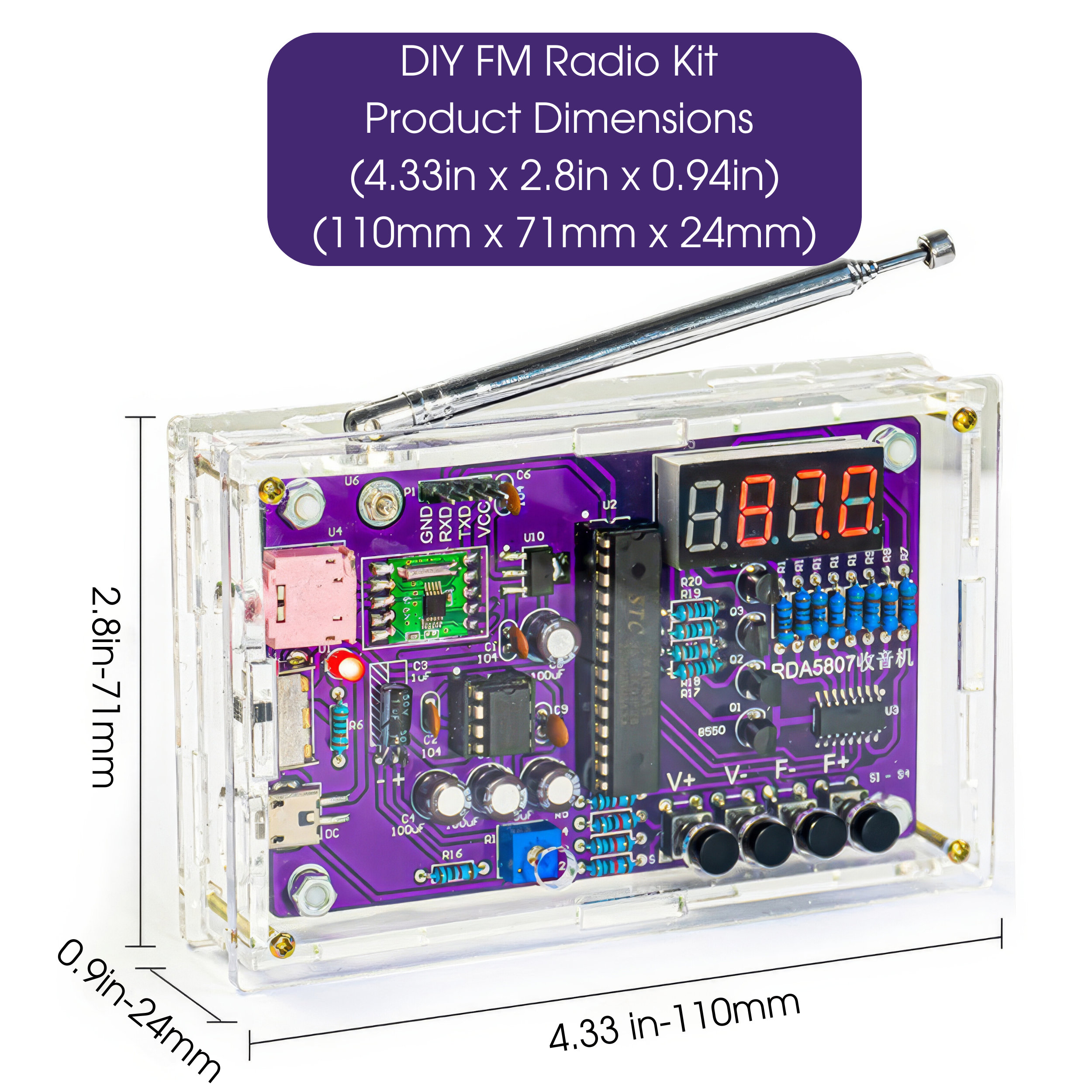 DIY FM Radio Soldering Kit With Clear Case for Adults - Etsy