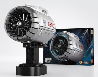 DIY Motorized Aircraft Jet Engine Block Model Kit (1786 Pcs)