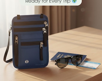 Travel Neck Pouch: RFID Blocking Passport ID Organizer, Hidden Wallet