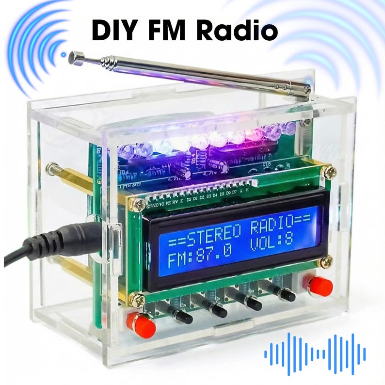 DIY FM Radio Soldering Kit With LCD Display | Electronics Project, Tech ...