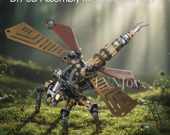 Steampunk Insect Model Kit | Metal DIY Puzzle, Buildable Assembly Robot