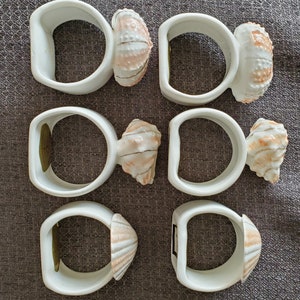 Set of 6 Bone China Hand Painted Napkin Rings. - Etsy