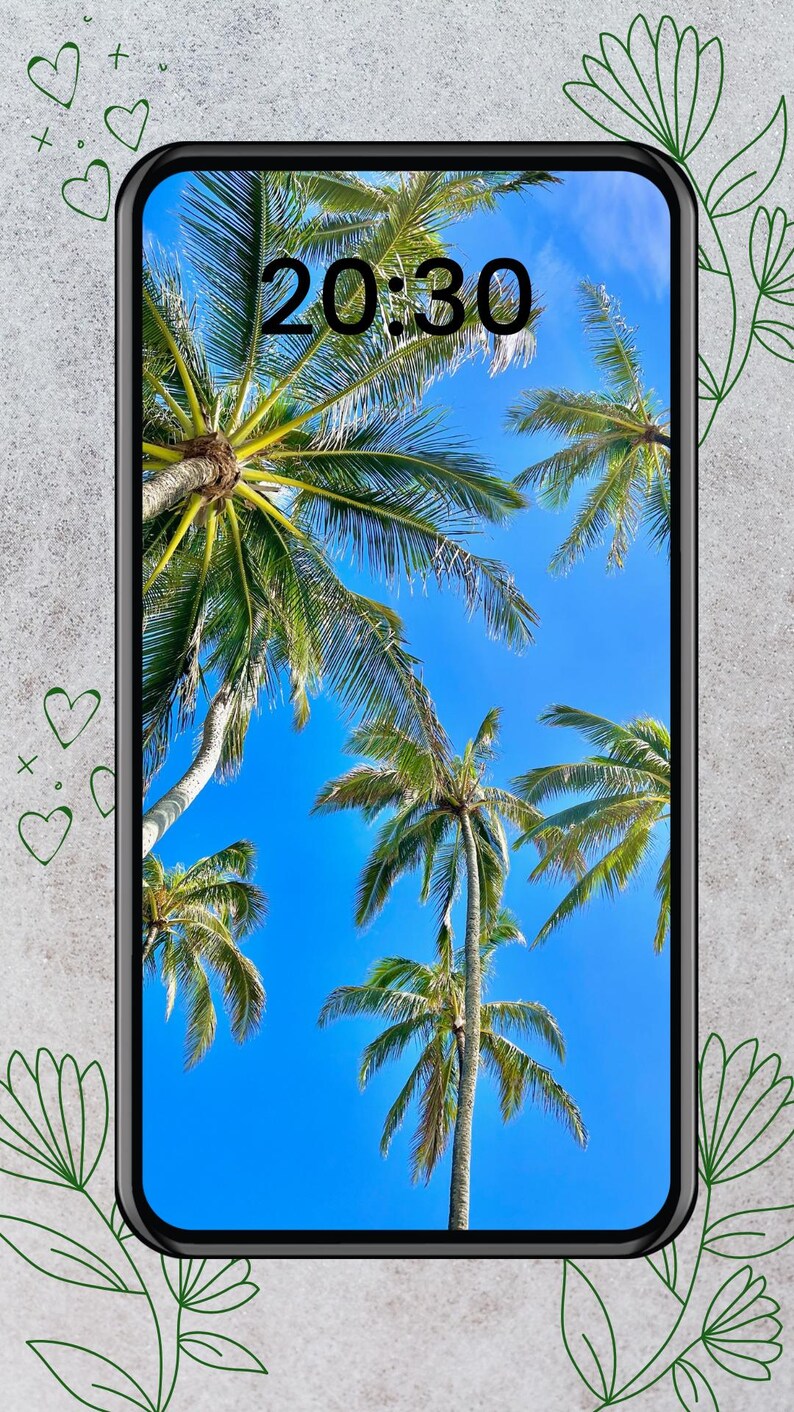 Tropical Palm Tree iPhone Wallpaper - Etsy