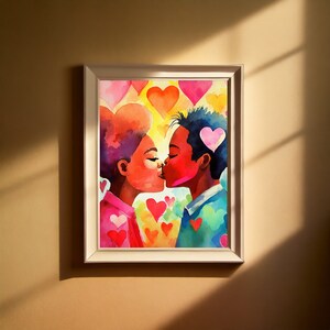 Valentines Day Red Pink Heart Print Valentines Wall Art Vintage Valentines Day Decor Romantic Wall Art Valentines Day Gift For Her Him