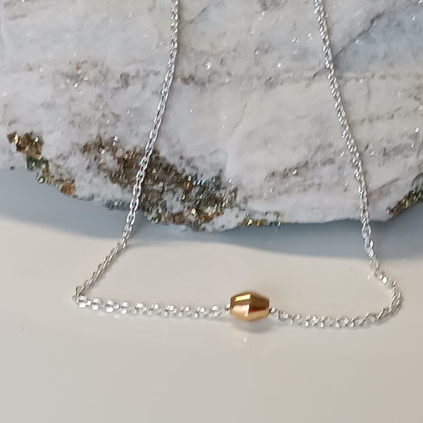 Silver necklace with 585 yellow gold pendant
