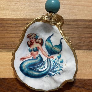 1950’s Mermaid Oyster Shell Ornament