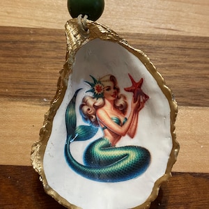 1950’s Mermaid Oyster Shell Ornament