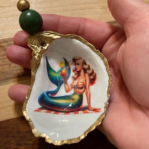 1950’s Mermaid Oyster Shell Ornament