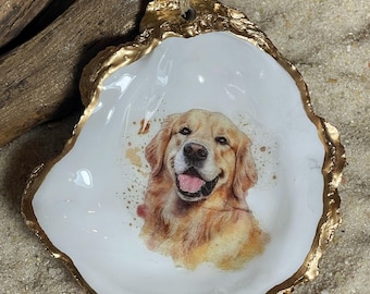 Golden Retriever Oyster Shell Ornament