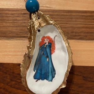 Merida Decoupaged Oyster Shell Ornament