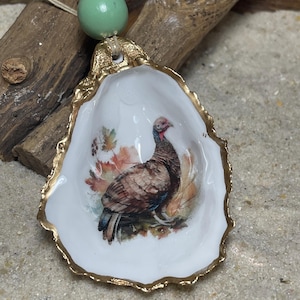 Wild Turkey Hen Oyster Shell Ornament