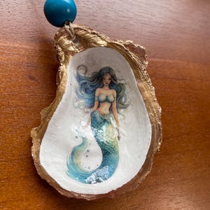 Mermaid Oyster Shell Ornament