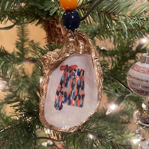 Auburn Alabama Decoupaged Oyster Shell Ornament - Item # 6500