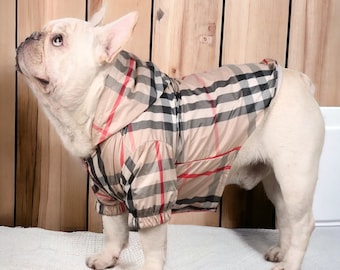 French Raincoat / Dog Rain Jacket / Bulldogs Coat / Dog Clothes / Berry Rain Jacket For Pets