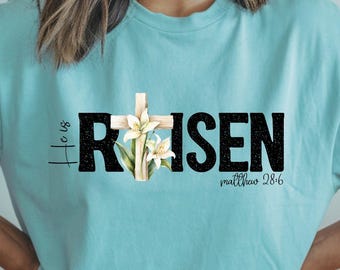 He is Risen PNG, Easter Christian Design (Digital Download)
