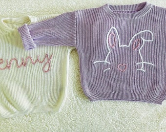 Custom embroidered baby and toddler name sweater