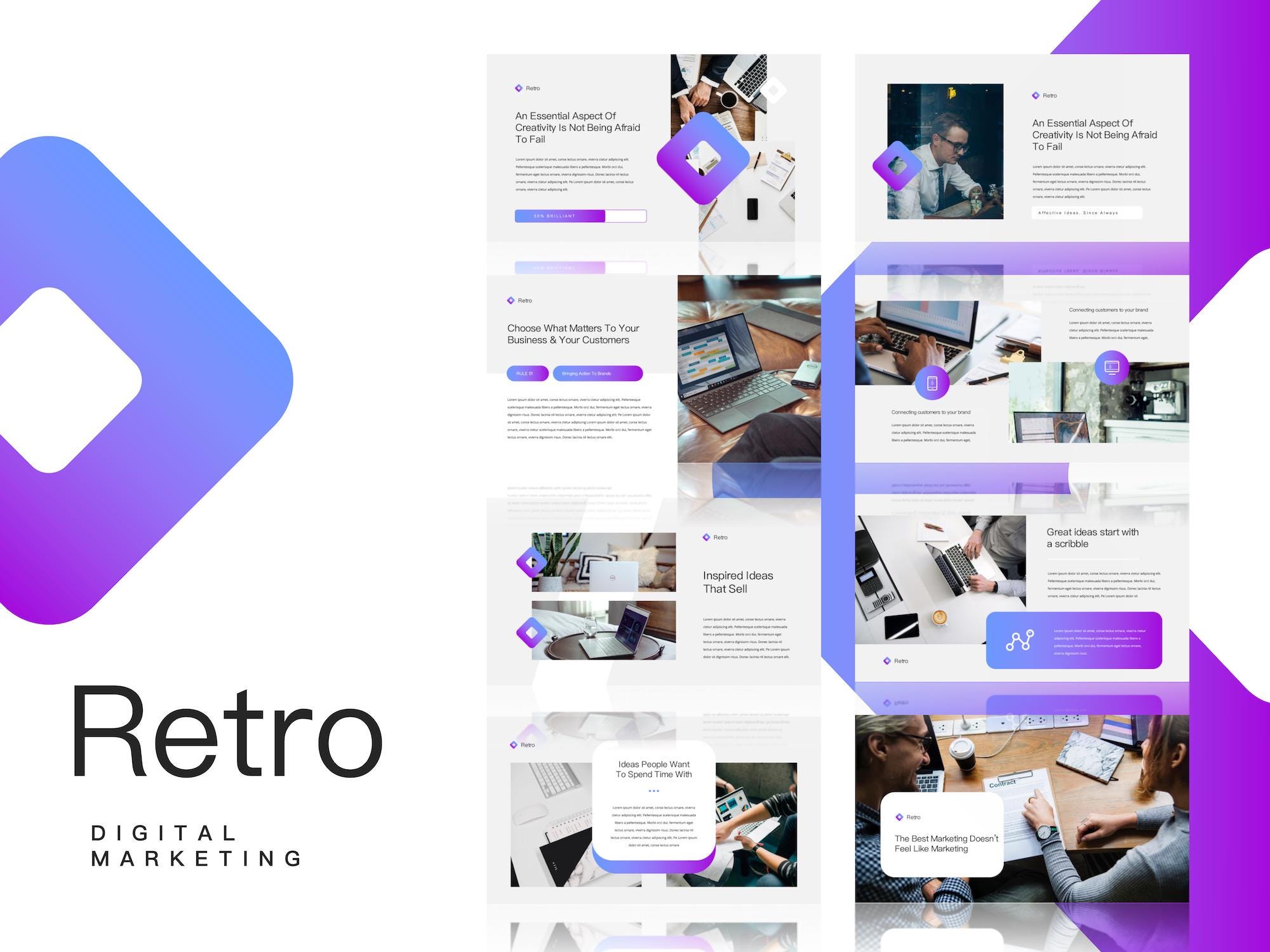 Purple Tech Powerpoint Template | Creative Pitch Deck for Startup ...