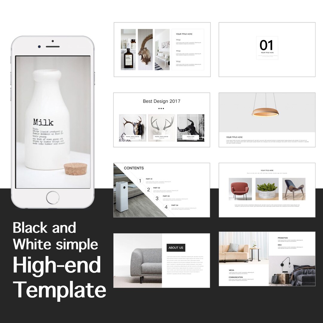 Minimalist Black and White Powerpoint Templates: Professional Business ...