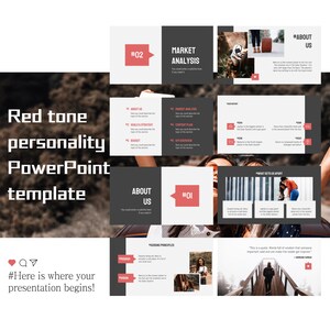 Red Tone Professional PowerPoint Templates | Customizable Business Marketing Slides | Modern Art Design Presentation｜High-end brand project