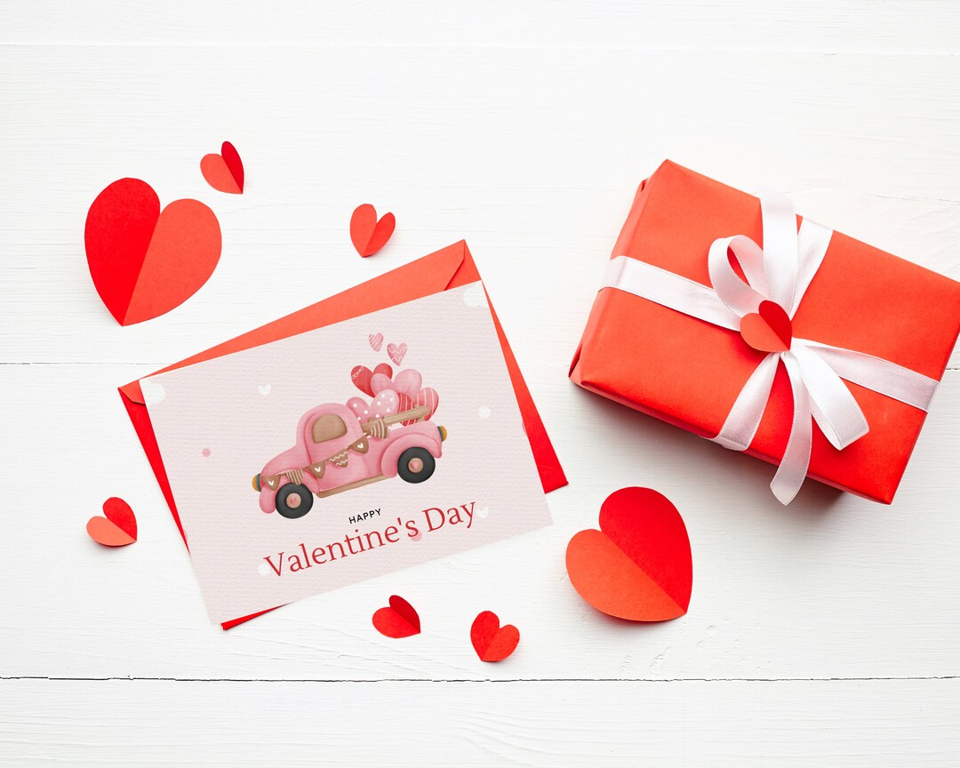 Printable Valentines Day Card Happy Valentines Day Romantic Card For Him Or Her Cute Card