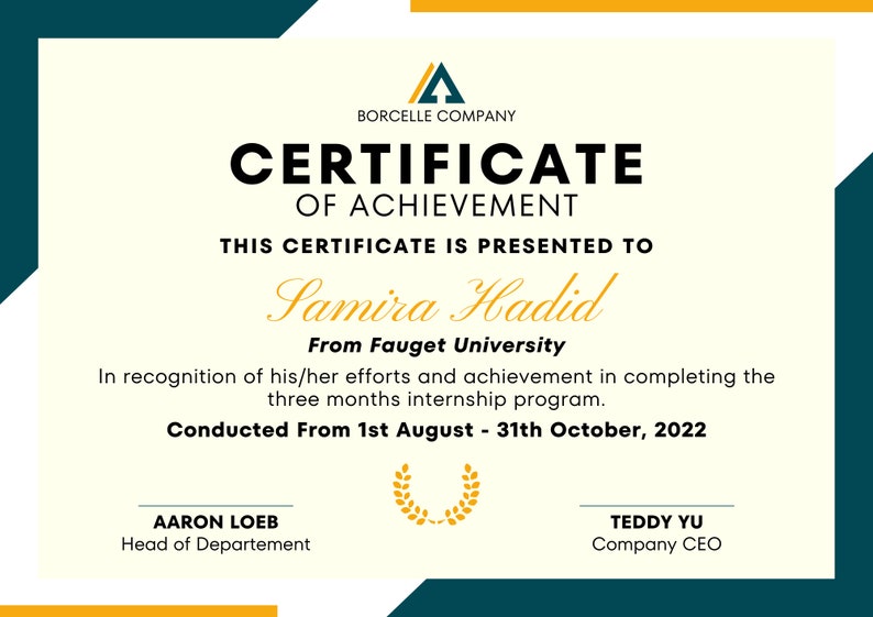 Editable Certificate of Achievement, Customizable Award Certificate ...