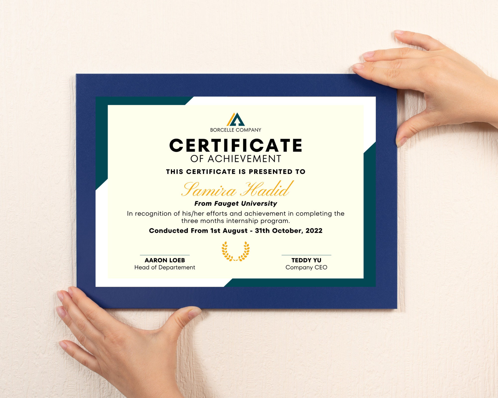 Editable Certificate of Achievement, Customizable Award Certificate, Canva Template