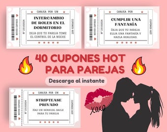 40 Cupones románticos, cupones para parejas, Cupones de amor imprimibles, Cupones para San Valentín, Cupones para regalar a tu pareja
