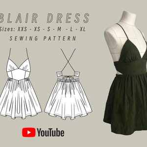 Blair Dress || PDF Sewing pattern with Youtube tutorial.