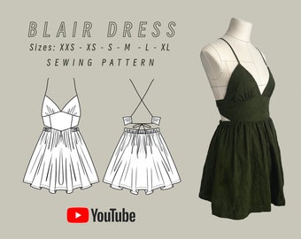 Robe Blair || Patron de couture PDF avec tutoriel Youtube.