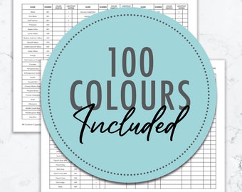 Caran D'ache LUMINANCE - 100 Colored Pencil Set, DIY Color Chart, Swatch Chart - Digital Download