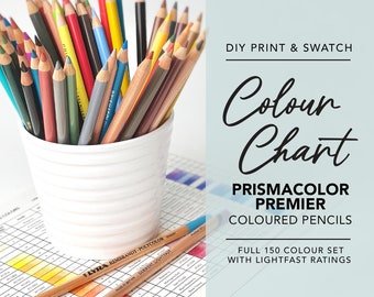 Wydrukowana tabela kredek kolorowych Prismacolor Premier