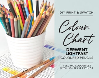 Printable Derwent Lightfast Coloured Pencil Chart