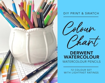 Printable Derwent Watercolour Coloured Pencil Chart