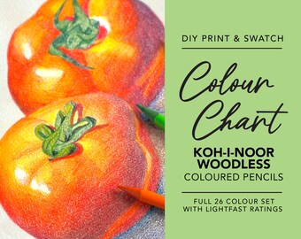 Printable KOH-I-NOOR Woodless Coloured Pencil Chart