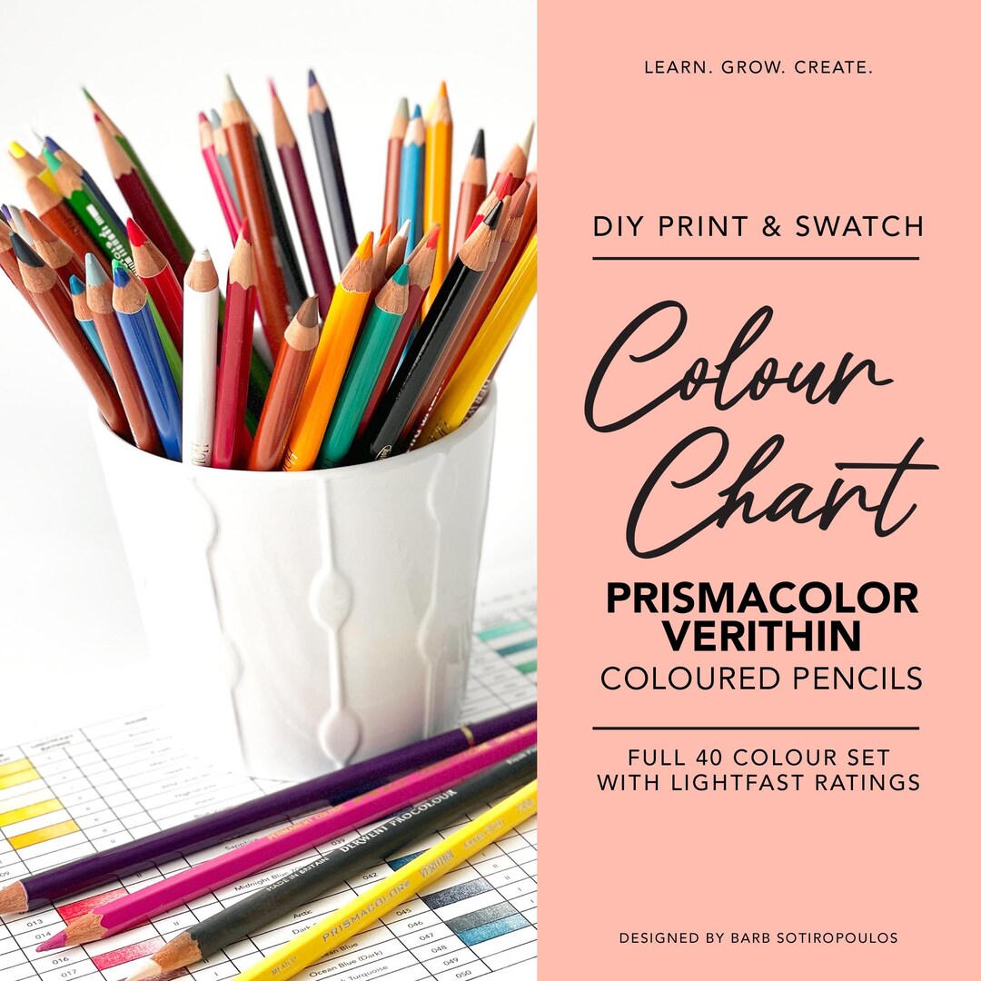 Printable Prismacolor Verithin Coloured Pencil Chart - Etsy