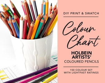 Printable Holbein Artists' Coloured Pencil Chart