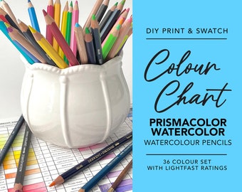 Printable Prismacolor Watercolor Coloured Pencil Chart