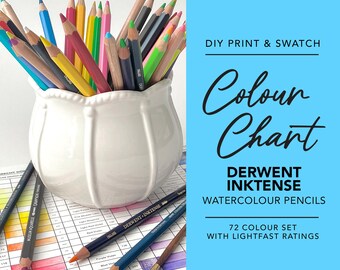 Printable Derwent Inktense Coloured Pencil Chart