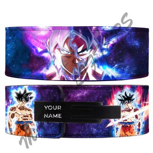 Goku Anime Leather Gym Belt: Custom Powerlifting Lever Belt