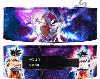 Cinturón de gimnasio de cuero de Goku Anime: Cinturón de levantamiento de pesas personalizado