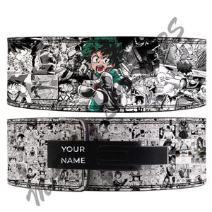 Hero Academia Manga Anime lever belt Powerlifting lever belt Gym belt Weightlifting belt Anime Leather Deadlifting belt Hunter X Hunter belt