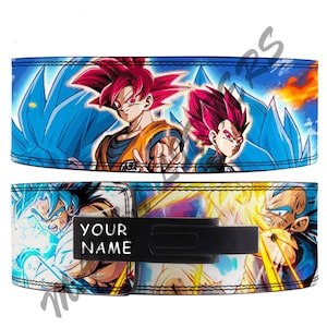 Goku Anime Leather Gym Belt: Custom Powerlifting Lever Belt