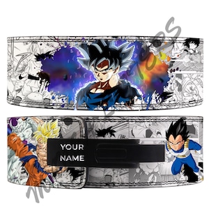 Goku Anime Leather Gym Belt: Custom Powerlifting Lever Belt