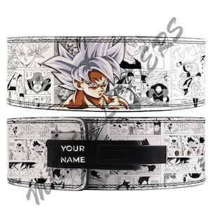 Goku Anime Leather Gym Belt: Custom Powerlifting Lever Belt