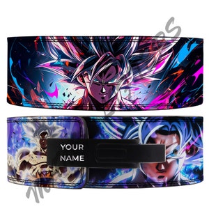 Goku Anime Leather Gym Belt: Custom Powerlifting Lever Belt