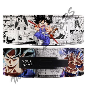 Goku Anime Leather Gym Belt: Custom Powerlifting Lever Belt
