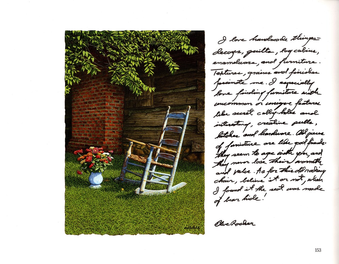Bob Timberlake Rocking Chair Blue Rocker: A Vintage Print by Bob Timberlake Realism Painting With ...