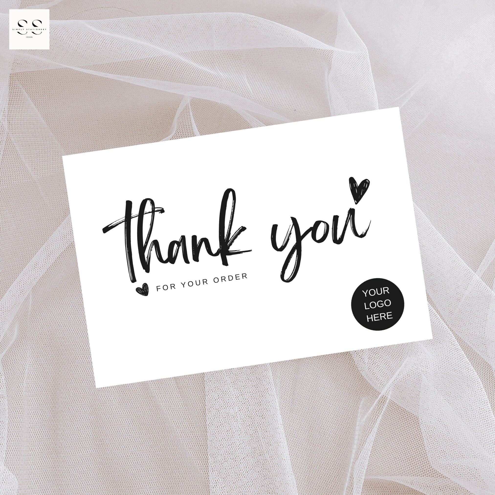 Editable Business Thank You Card, Printable Modern Thanks for Your ...
