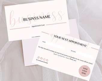 Printable Modern Appointment Card, Editable Appointment Card, Pink Appointment Card, DIY Printable Appointment Card, Customizable Canva